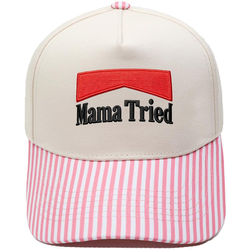 Mama Tried embroidery color matching truck driver hat European and American men's and women's casual sunshade dad hat