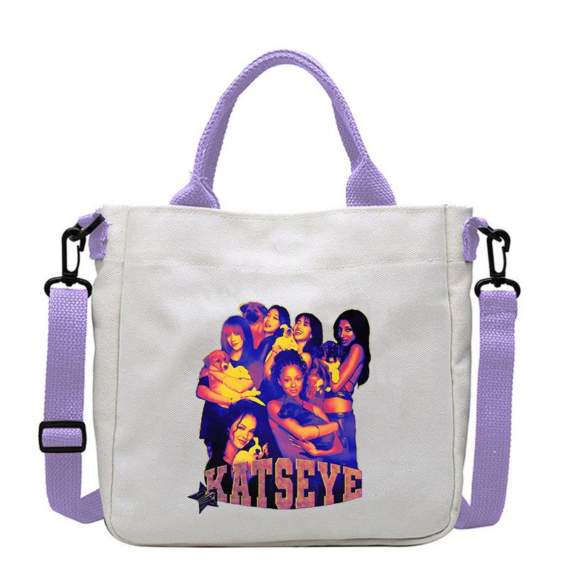 KATSEYE Fan Merch Canvas Bag Trendy Versatile Women Shoulder Crossbody Tote 601123-11