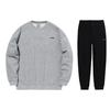 Li Ning однотонный свитер с круглым вырезом и флисовые спортивные штаны с манжетами, мужской комплект из толстовки и брюк серо-черного цвета AWDT615-2+AKLSC99-1