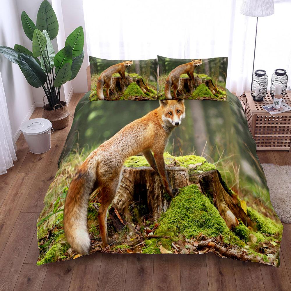 Ретро Лисы Комплект Пододеяльника Eu Односпальный Двуспальный King Us Двуспальный Full Queen Размер Постельного Белья Комплект