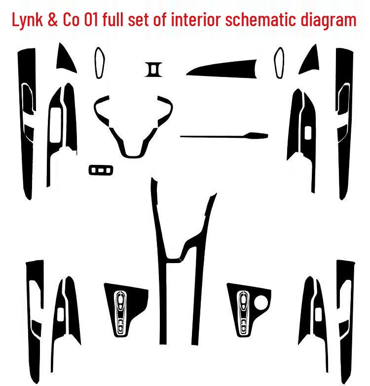 Декали для интерьера Lynk & Co 01: Украшения рычага переключения передач и панели стеклоподъемника