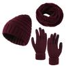 Knitted Hat Scarf Gloves Three Piece Set Knitted Imitation Cashmere Yarn Scarf Warm Hat Outdoor Hat Touch Screen Gloves