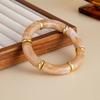 Splicing Bamboo Acrylic Bracelets Leopard Print Geometric Bracelets Curved Tube Bangle  Lady Gifts