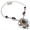 Landscape Jasper, Amethyst 925 Sterling Silver Jewelry Necklace 36" U0a76