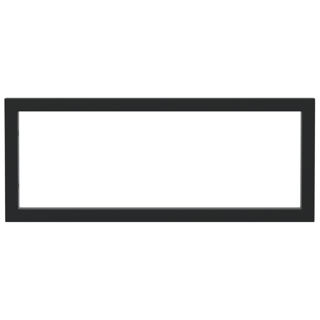 Washbasin Brackets 2 pcs Black Rectangular Steel