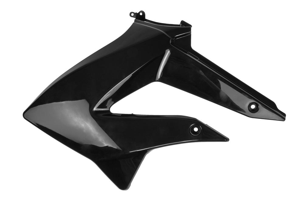 TNT radiator cover / fairing / plastic, left, black, Derbi Senda DRD 10-17 / Gilera RCR, SMT 11-17