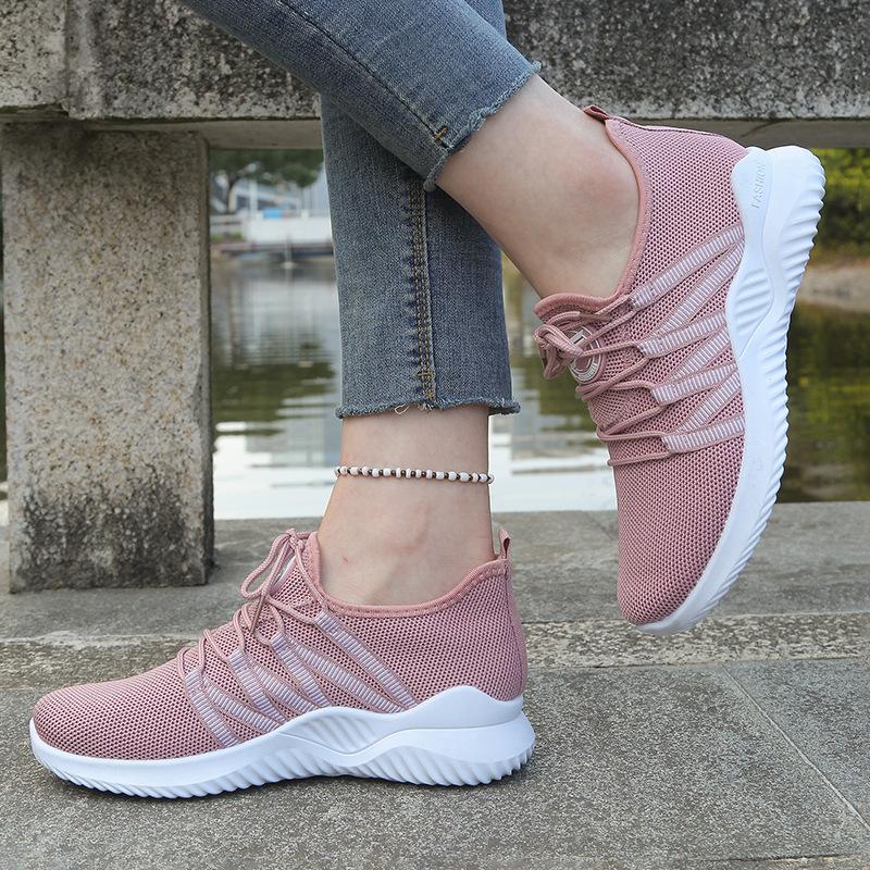 Женские дышащие слипоны на плоской подошве с мягкой подошвой - Легкие кроссовки для любого сезона, подходящие для ходьбы, ежедневной поездки на работу, удобная повседневная обувь