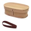 Osaka Choseido Magewappa Bento Box with Dividers and Lunch Band Brown (Long Oval 400cc, Band)