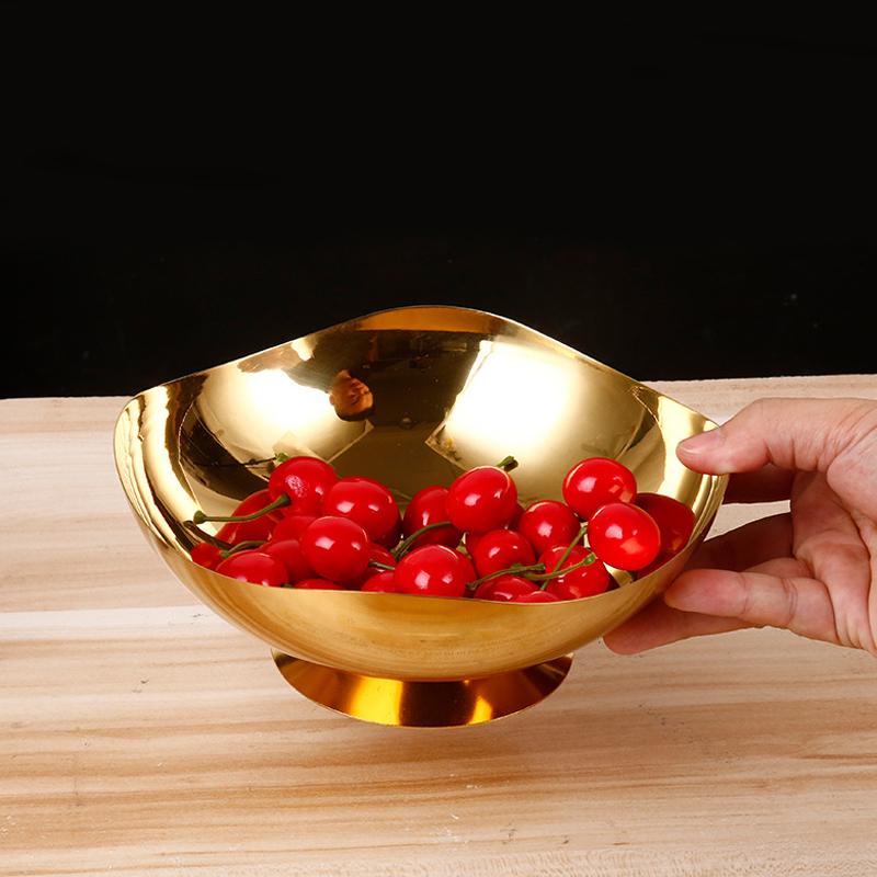 304 Stainless Steel Tall Footed Design Restaurant Ice Cream Bowl Durable Fruit Bowl Creative Salad Bowl Ins Home Accessories