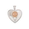 Peach Moonstone Gemstone 925 Sterling Silver Jewelry Handmade Pendant 1.4" Gift CP-15-30
