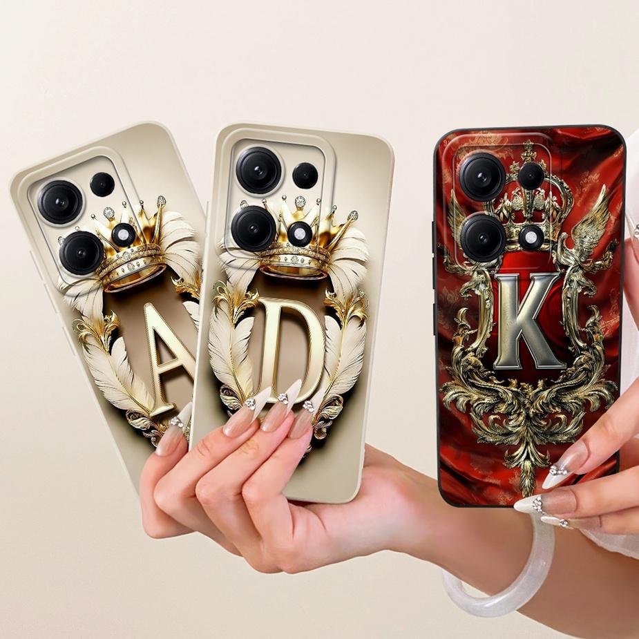 For Xiaomi Redmi Note 14S Case Cute Crown Letters Cover Shockproof Soft TPU Phone Cases For Xiaomi Redmi Note 14S Note14S Fundas