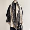 Scarf Women's Autumn and Winter Imitation Cashmere Camellia Scarf Versatile Fashion Versatile Double-sided Thickened Couple Warm Shawl