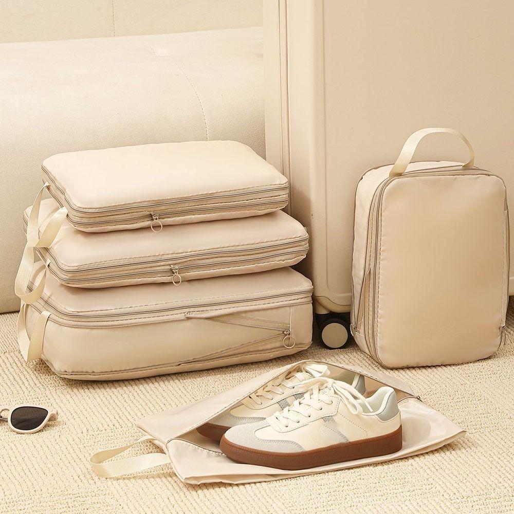 6Pcs/Set Large Capacity Luggage Compression Bag Washable Space-Saving Travel Organizer Bags Folding Portable Packing Cubes Set
