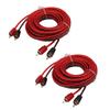 2pcs Car RCA Cable Male To Male 5m Long Universal Rubber Coated High Conductivity for Stereo System