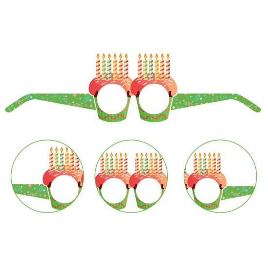 6Pcs Happy Birthday Glasses Frame Baby Shower Kids Boys Girls Birthday Party Decoration Paper Eyeglasses Eyewear Photo Prop Party Supplies