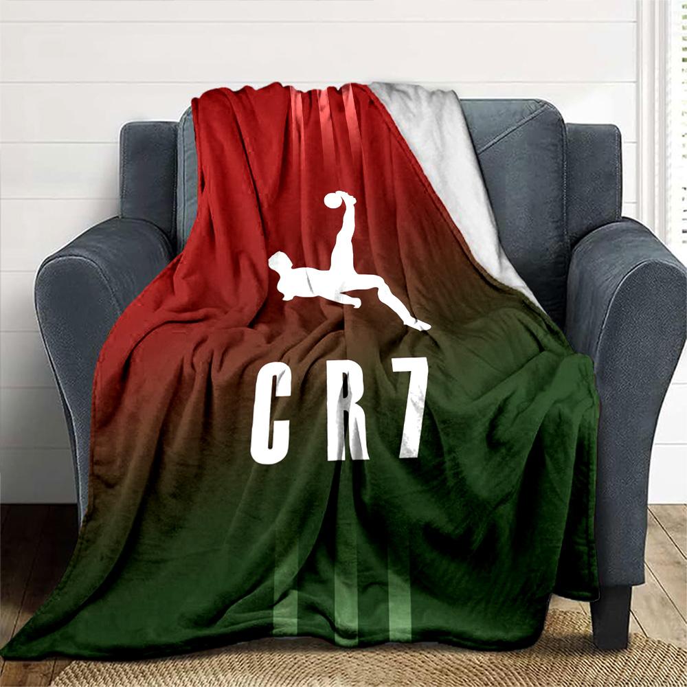 Cr7 Football Legend Flannel Blanket Super Soft Warm Cozy Blanket For Sofa Bed Office Travel Allseason Home Decor Gift
