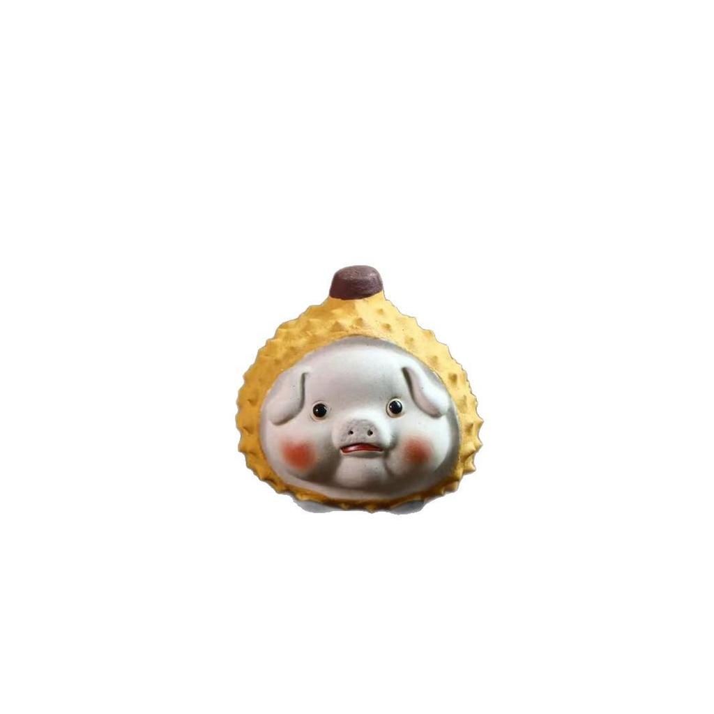 Yixing Zisha Tea Pet: Durian Hedgehog, Cat & Piglet Lid Rest - Cute, Nurturable Ornament for Tea Play