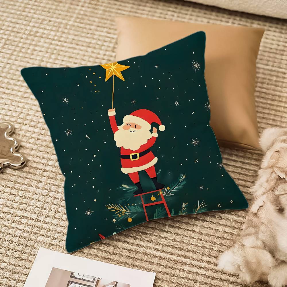 Рождественская специальная наволочка Шелковистый короткий плюш с невидимой молнией Пылезащитный чехол для диванной подушки