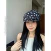 Vintage Polka Dot Linen Newsboy Cap Women - Slimming Face Effect UV Protection Boho Artist Hat