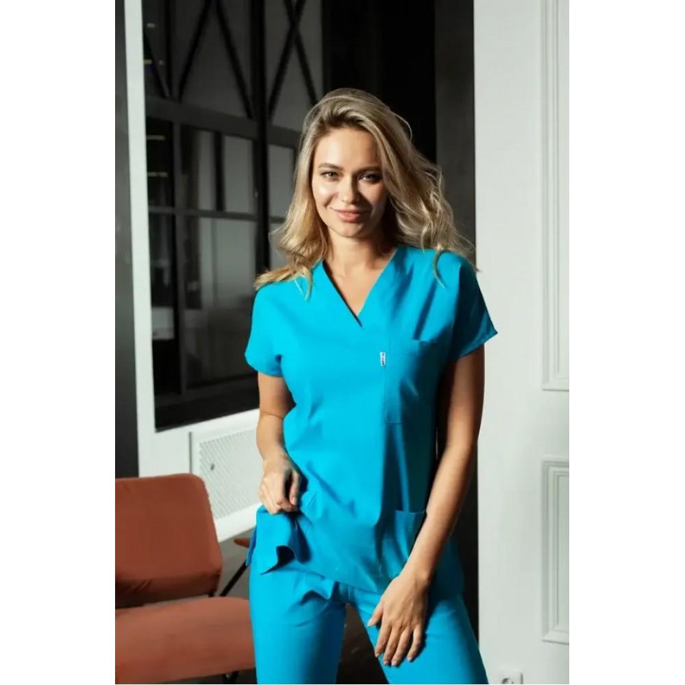 Two Piece Set Medical Scrubs Unisex Doctor Nursing Uniform Set Medical Uniform Surgical Suit Tops+Pants V-neck Short Sleeved Thin Tericoton Fabric