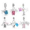 Шармы Медь Путешествия Самолет Багаж Набор из 3 штук Шарм-бусина Подходит для 3 мм Оригинального браслета Женщины Сделай сам Изысканные ювелирные изделия Подарок
