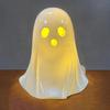 Resin Light-up Ghost Halloween Decor Little White Ghost Figurine Cute Glowing Ghost Statue for Home Table Tiered Tray Decor