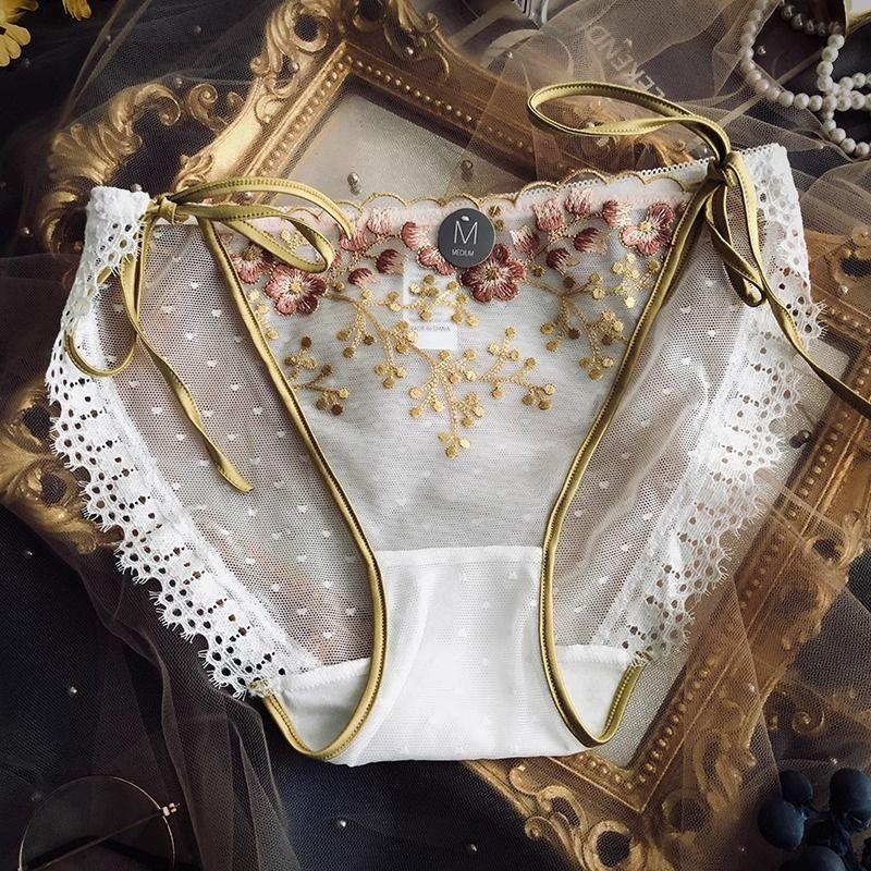 Сексуальное нижнее белье с кружевной кромкой в стиле Imperial, женские сетчатые удобные хлопковые трусики с треугольными чашечками для девочек