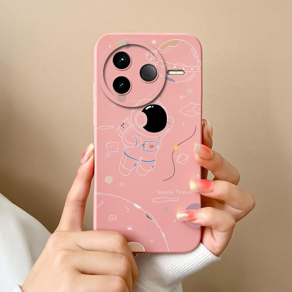Чехол для POCO F7 Pro Ultra Красивые Цветы Мягкий Гладкий Жидкий Силикон Улучшенная Защита Камеры Ударопрочный Задний Чехол Для Девочек