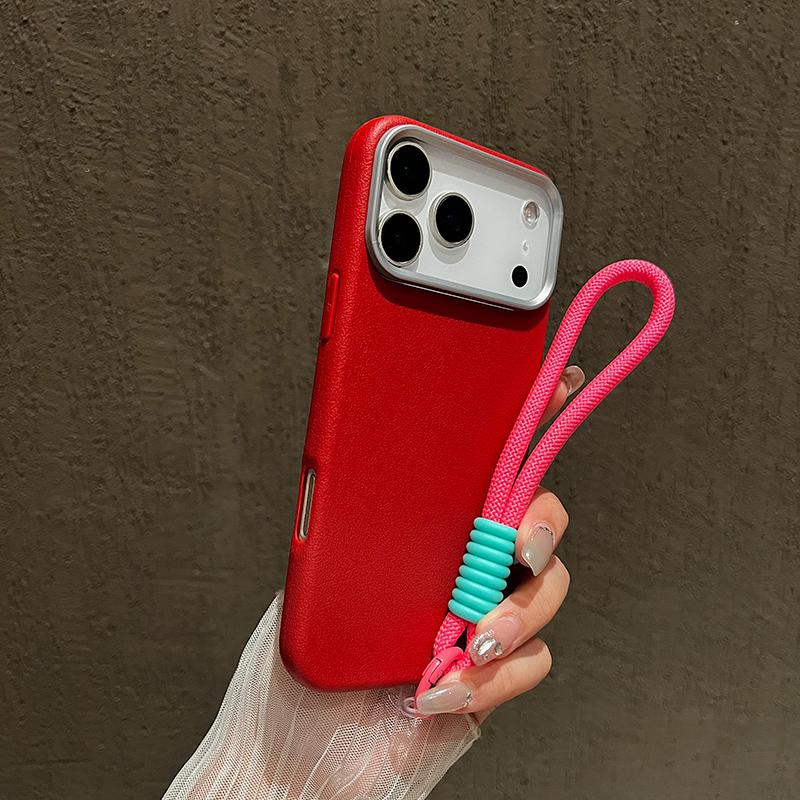 Матовый Личи Мягкий Силиконовый Чехол-Ремешок для Телефона iPhone 17 16 15 Pro Max 14 Plus 11 12 13 16e X XS XR Ручной Ремешок на Запястье