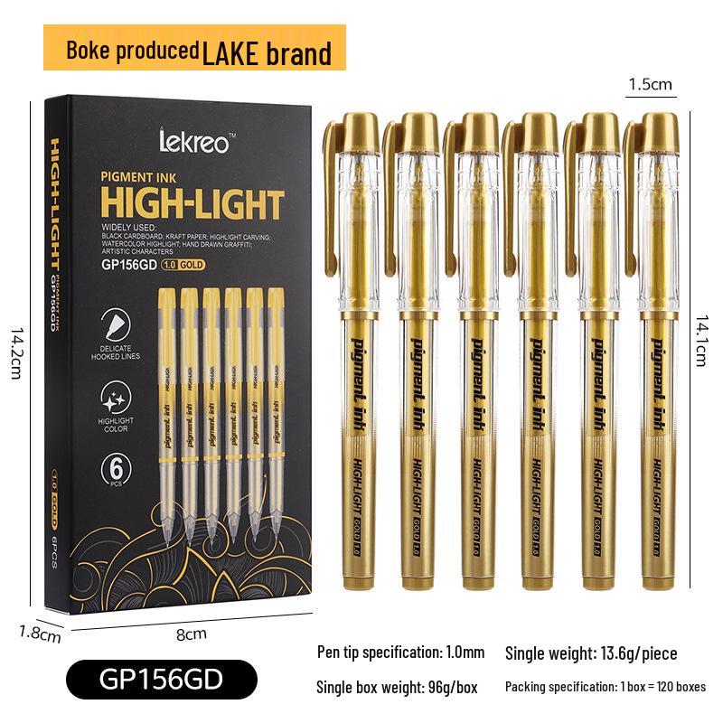 Набор гелевых ручек Boke Gold Glitter & White Highlight 1,0 мм для креативного рисования и ведения дневника