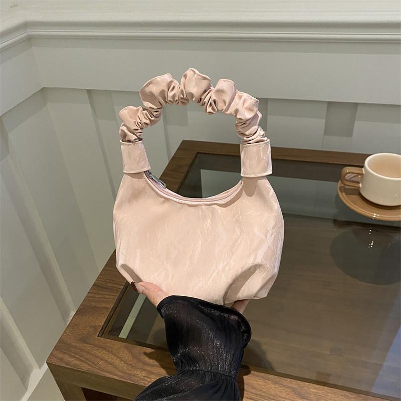 Urban Minimalist Pu Folded Handbag With Zipper Closure For Casual Outings