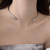 Metal Water Drop Open Necklace, Stylish and Simple Adjustable Collar, Personalized High-end Temperament Necklace
