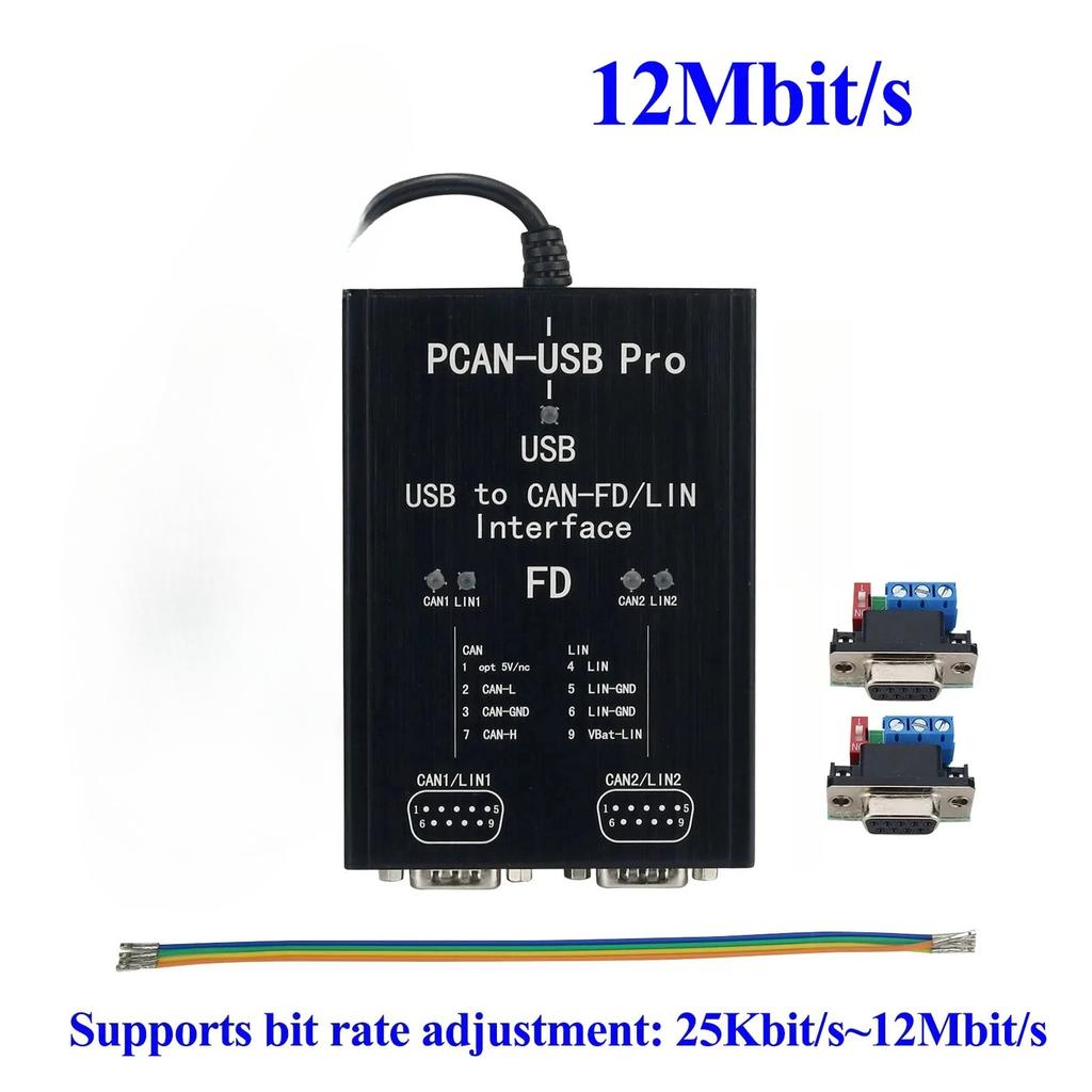 PCAN-USB Pro PCAN FD PRO 12 Мбит с LIN USB-CAN Адаптер 2-канальный CAN FD Совместим с IPEH-004061 для PEAK