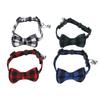 4pcs Pet Collar Plaid Detachable Comfortable Safety Buckle Cute Unique Dog Bow Tie for Small Dogs