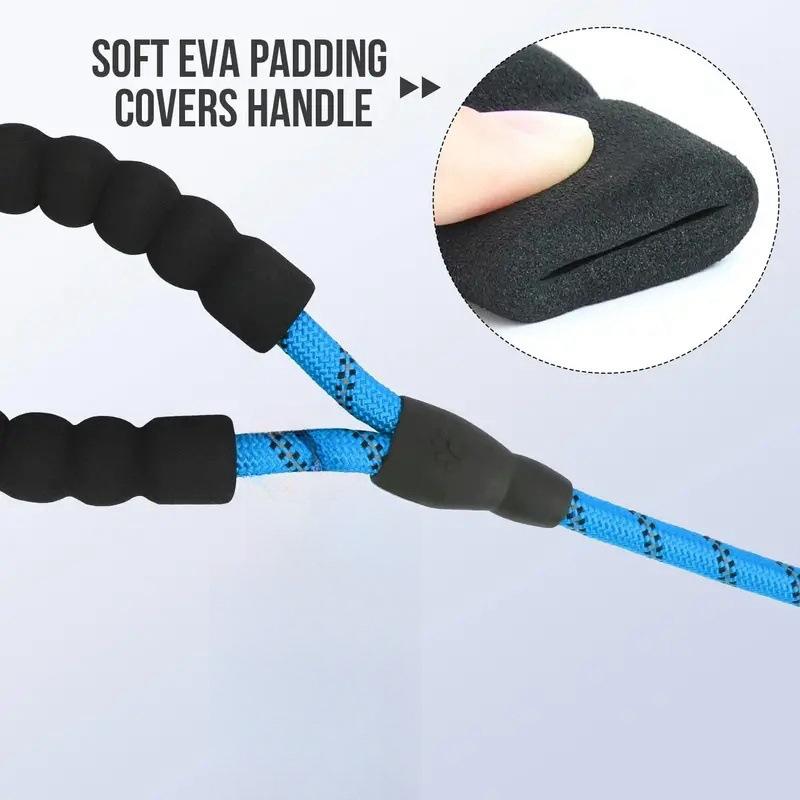 Dog Leash with Collar, Durable Retractable P-Rope Lead for Medium Large Dogs, Heavy Duty Walking Training Leash