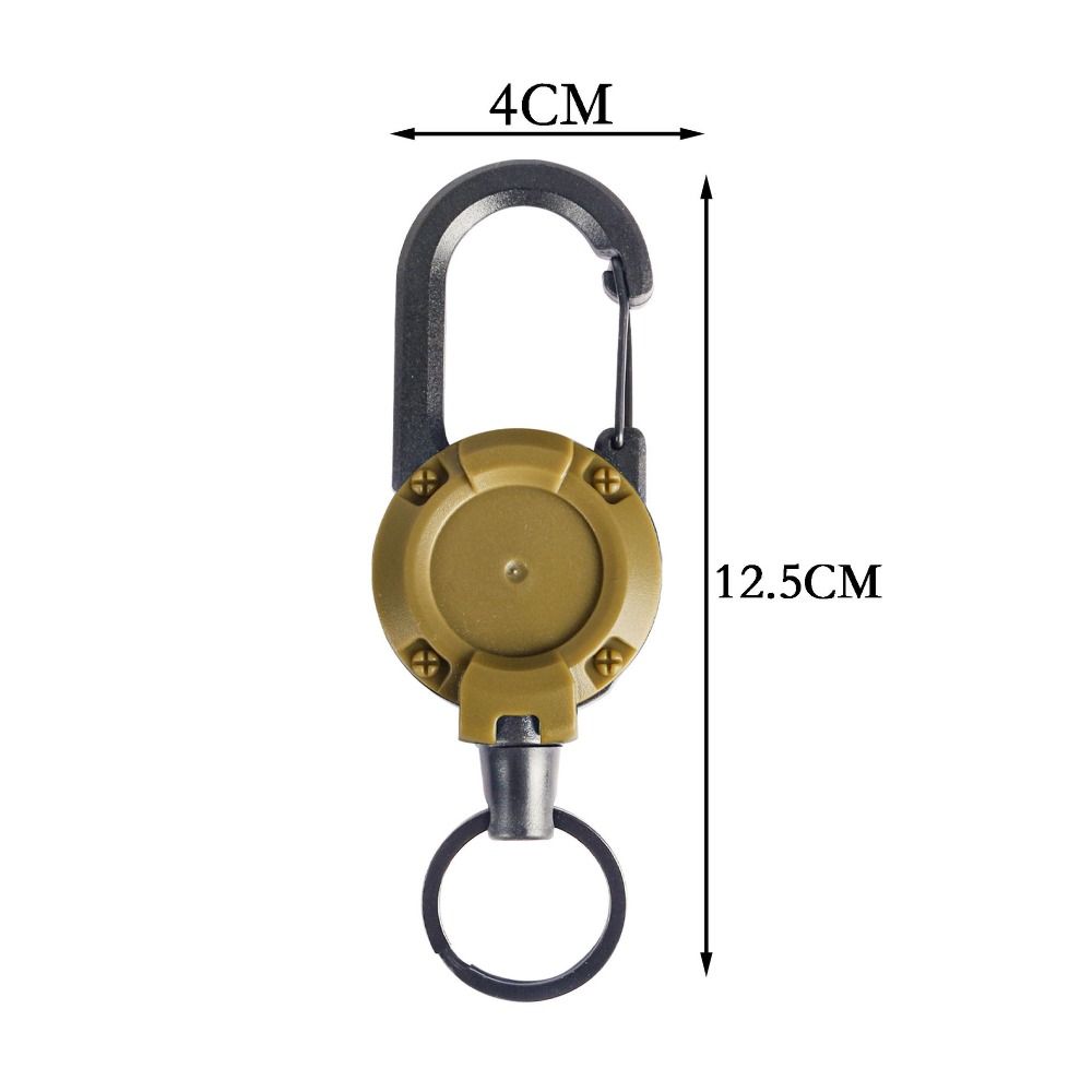 Выдвижная катушка с карабином Эластичный трос для вытягивания Стальная проволочная пряжка Брелок для ключей с пружиной Наружный