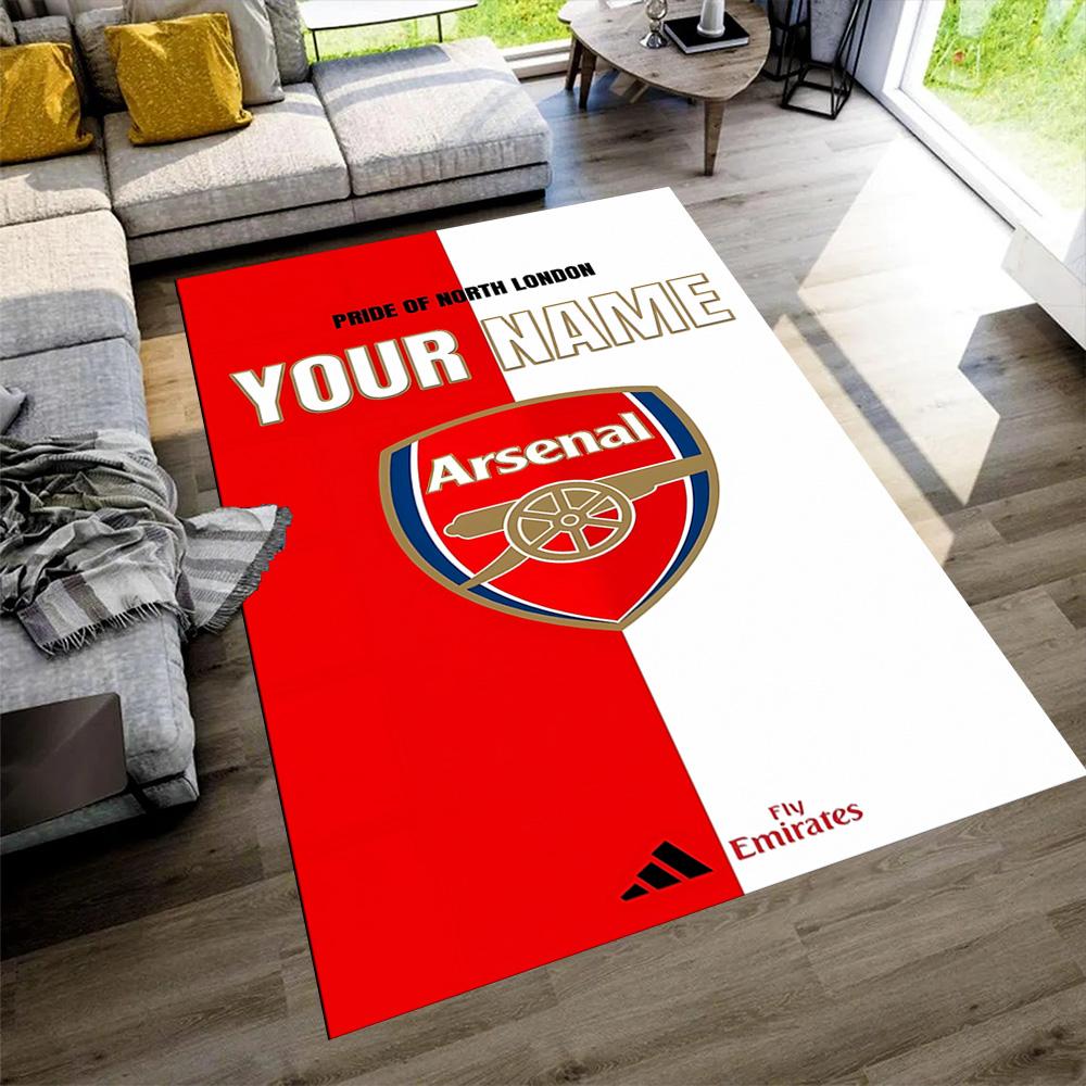 Arsenal F.c. Customize Your Name Floor Rug Office Rug Suitable for Playrooms Living Rooms Foyer Decorate room Anti-slip Rug Decorate Offices