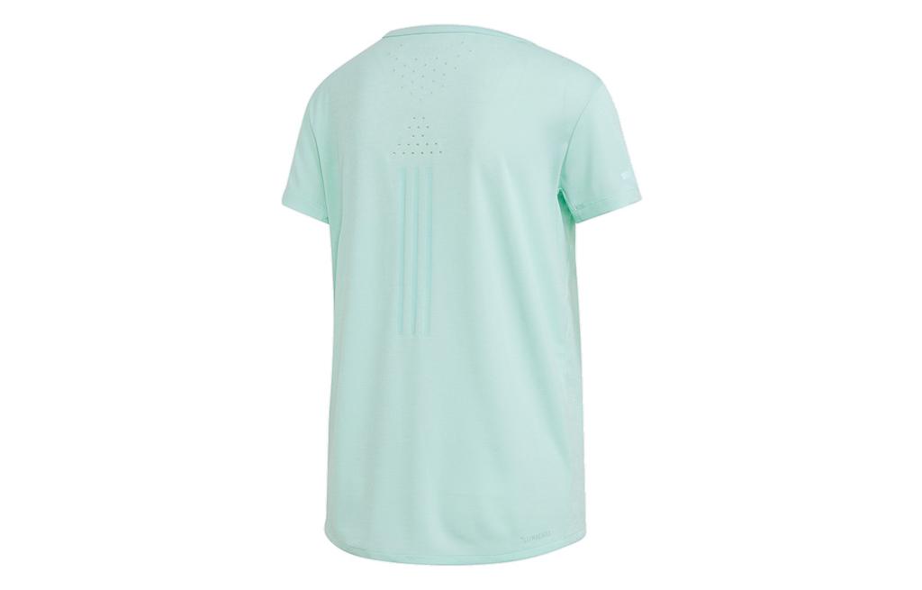 Adidas T Shirts Women's Clear Mint Green Crew Neck Moderate Straight Fit EI6377