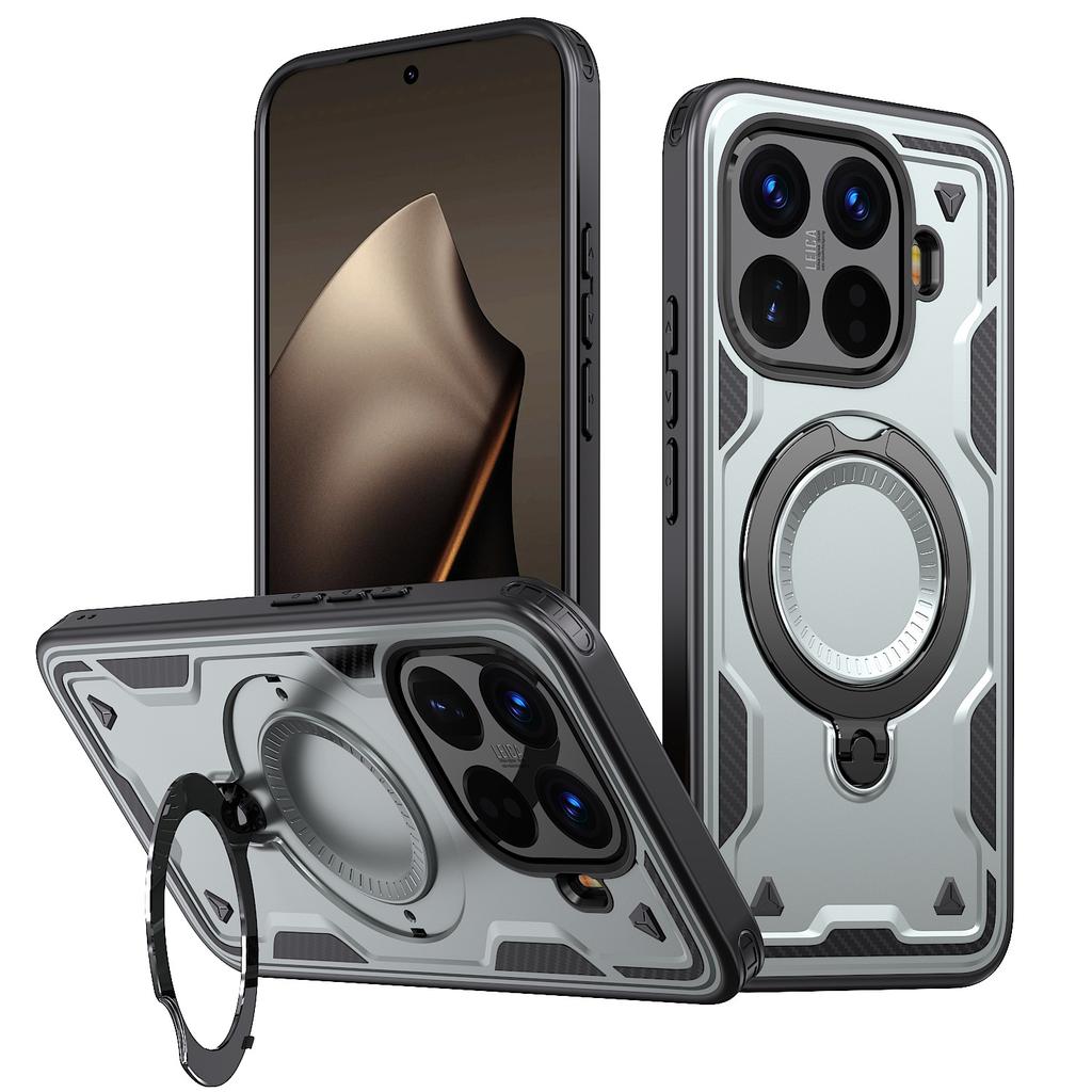 Heavy Duty Armor Shockproof Phone Case For Xiaomi 17 15T 14T Pro Max Magnetic Rotating Bracket Protection Cover For MI 17 ProMax
