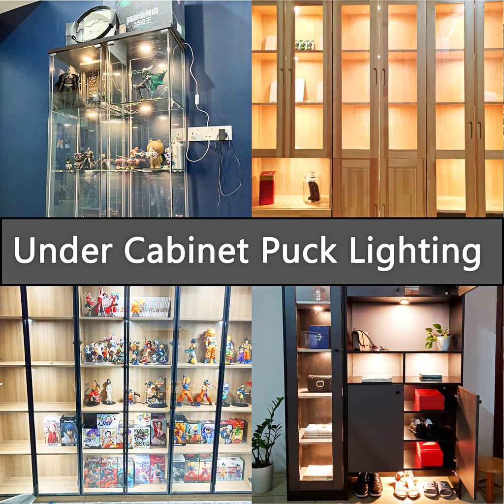 SinLoon LED Cabinet Disc Lighting 12V Linkable LED Disc Встраиваемый или накладной, подходит для нижнего декора, 4 шт., круглый светильник, лампа, установка,