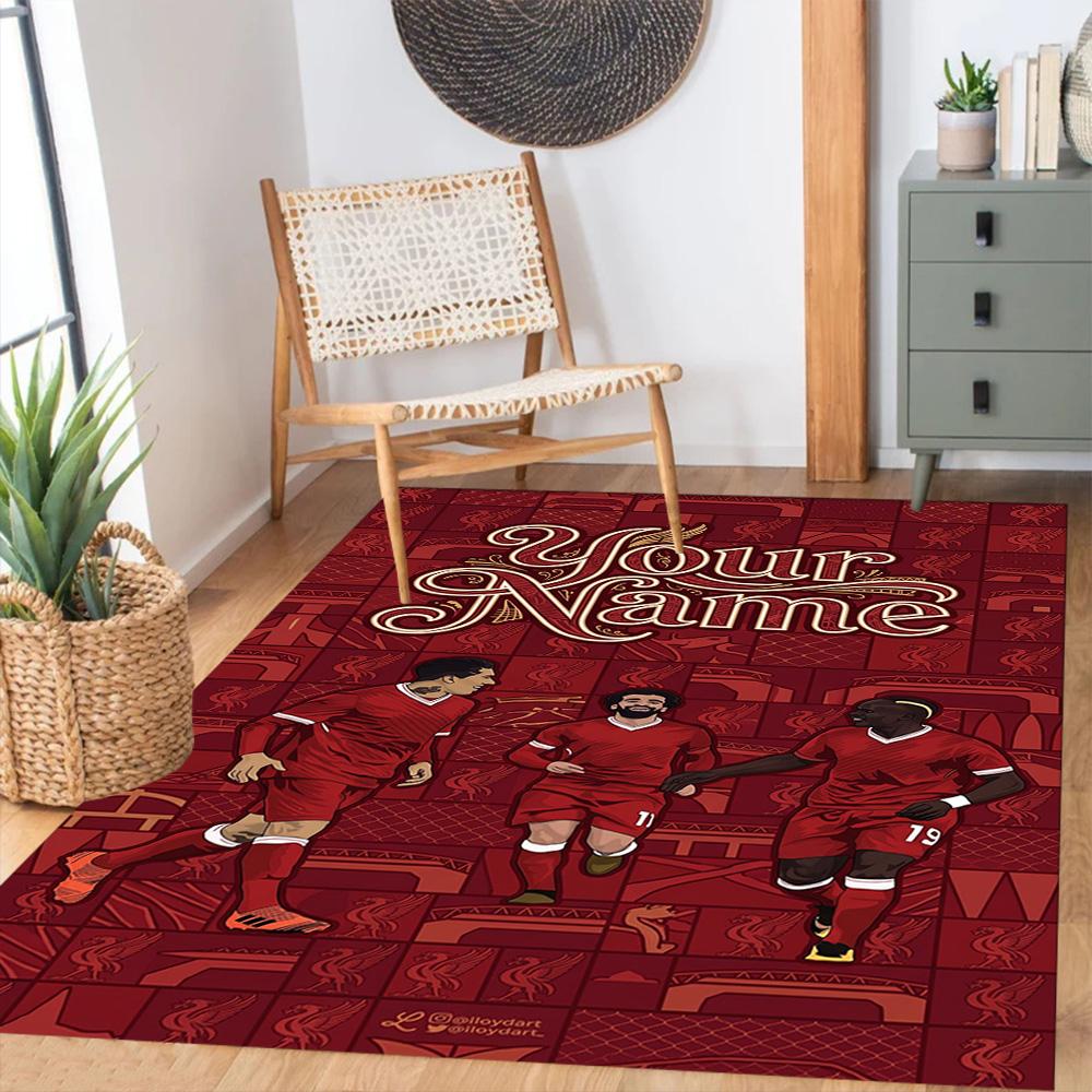 Liverpool Team Personalized Name Carpet Suitable For Entryway Living Rooms Decorate Room Outdoor Antislip Rug Anime Office Decor