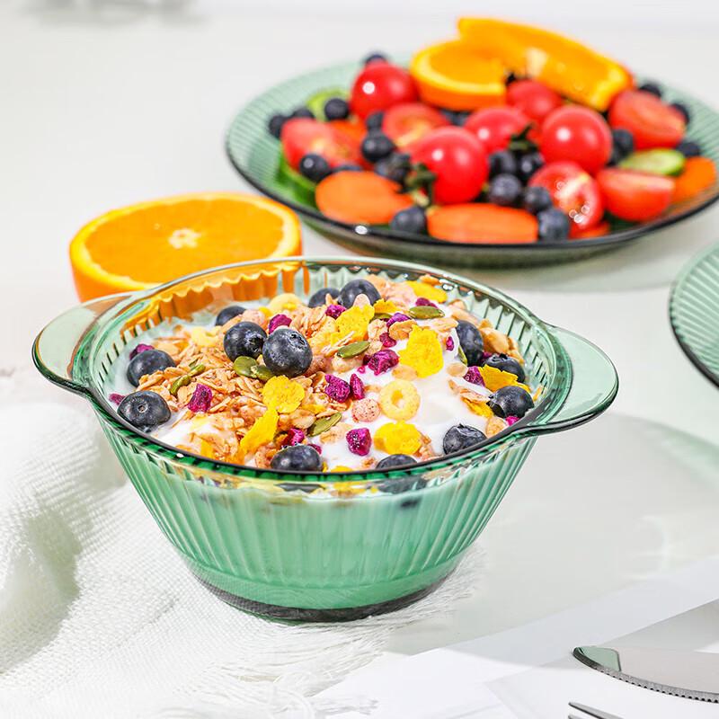 LOVWISH Нордический темно-зеленый стеклянный набор посуды для ужина