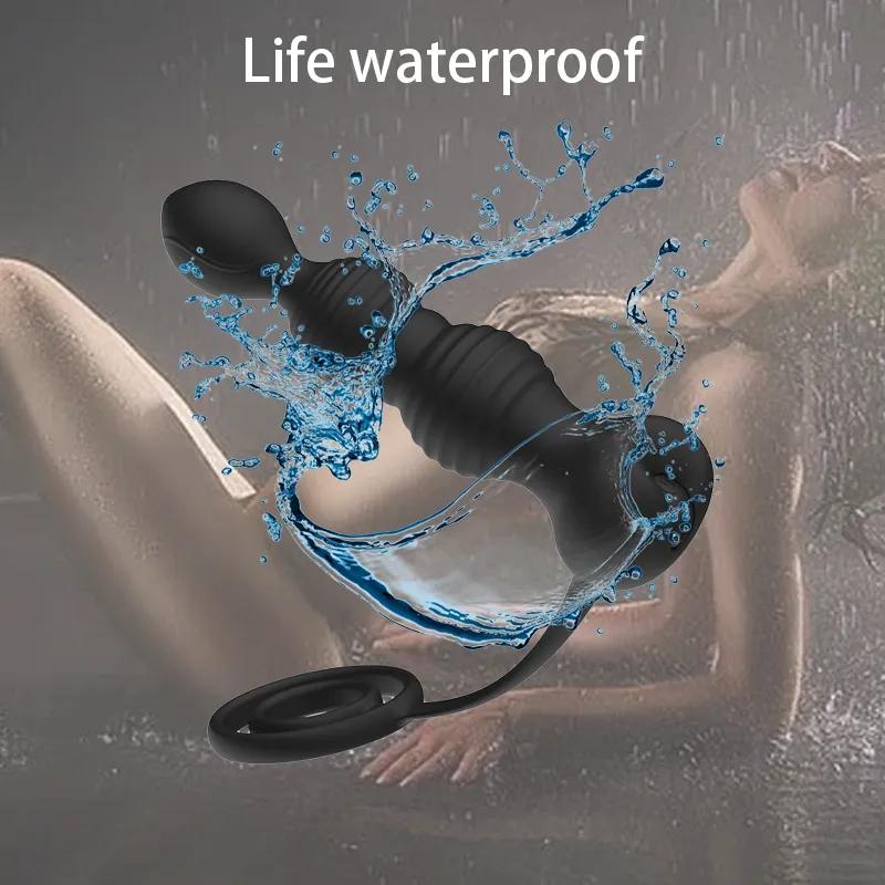 Анальный Вибратор для Мужчин Вибрирующее Кольцо Пениса Задержка Анальные Секс-Игрушки Мужской Анальная Анальная Пробка Вибратор Секс-Игрушки