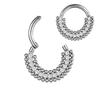 1PC New G23 Titanium Zircon Nose Piercing Hoop Clicker Segment Nose Rings Ear Tragus Cartilage Helix Piercing Body Jewelry 16G