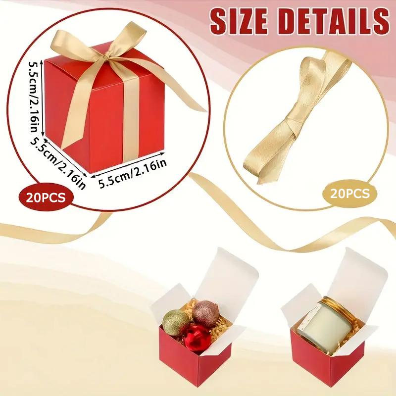 WTEMPO Ribbon Bow Mini Gift Boxes Birthday Wedding Christmas Elegant Party Paper Favor Treat Boxes Ideal for Storing and Gifting Delicate Items