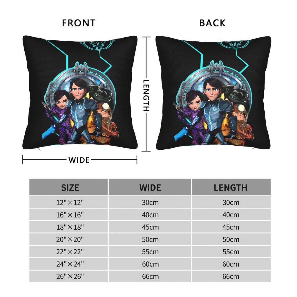 Trollhunters Tales Of Arcadia Pillowcases Vintage Pillow Case For Sofa Couch Bed Living Room Square Pillow Cover