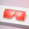 European and American exaggerated square sunglasses men's and women's colorful black pink sunglasses pure hand-made diamond-encrusted generous frame g