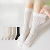 Женские летние носки до середины икры, тонкие белые послеродовые носки, сетчатые дышащие махровые носки, модные бесшовные длинные носки до икры