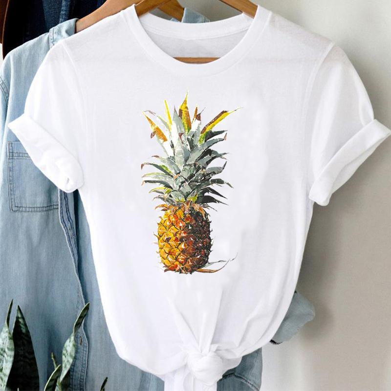 Pineapple Lovely Trend Cute 90s Unisex Short Sleeve Summer Fashion Print Tee Top Tshirt Lady FeUnisex Clothing Casual Graphic T-shirt