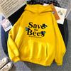 Hip Hop Cartoon Save The Bee Print Women's Hoodie Fashion Women's Hooded Pullover Women Y2k Women's Sweatshirt Clothing Y2K Top